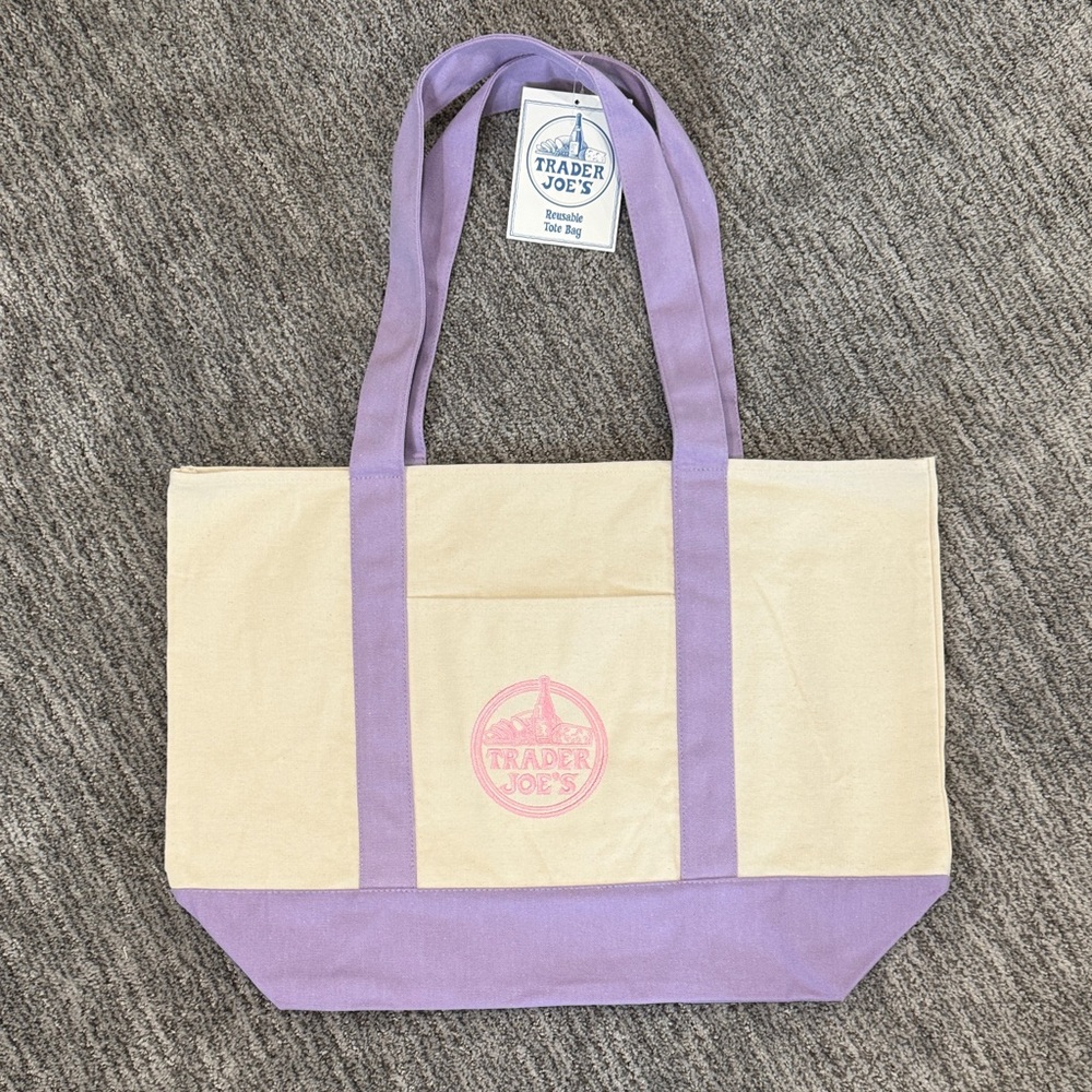 NWT: Large Lavender Trader Joe's Tote Bag - Limited Edition 2026
